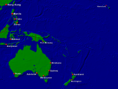 Australien-Ozeanien Städte + Grenzen 1600x1200